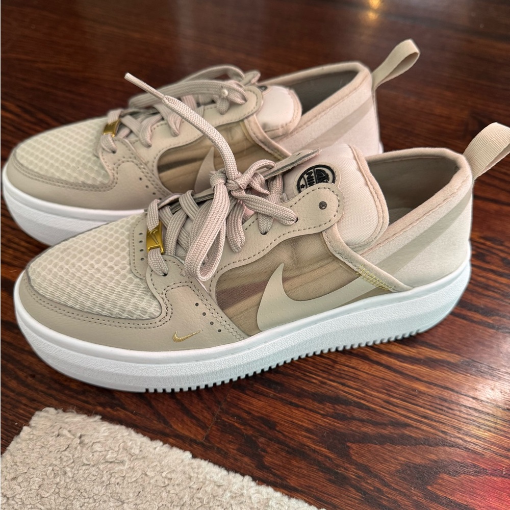 Nike Light Tan and White Sneakers